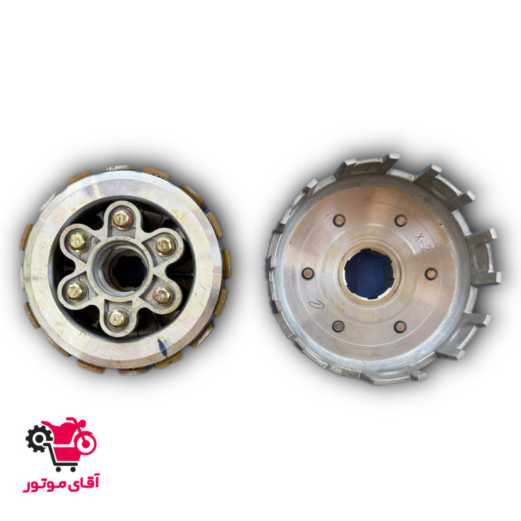 دیسک کلاج و چهارشاخ کلاج(۶پیچ)کامل فابریک تریل جی وای(G,Y)زیپ استار پیشرو