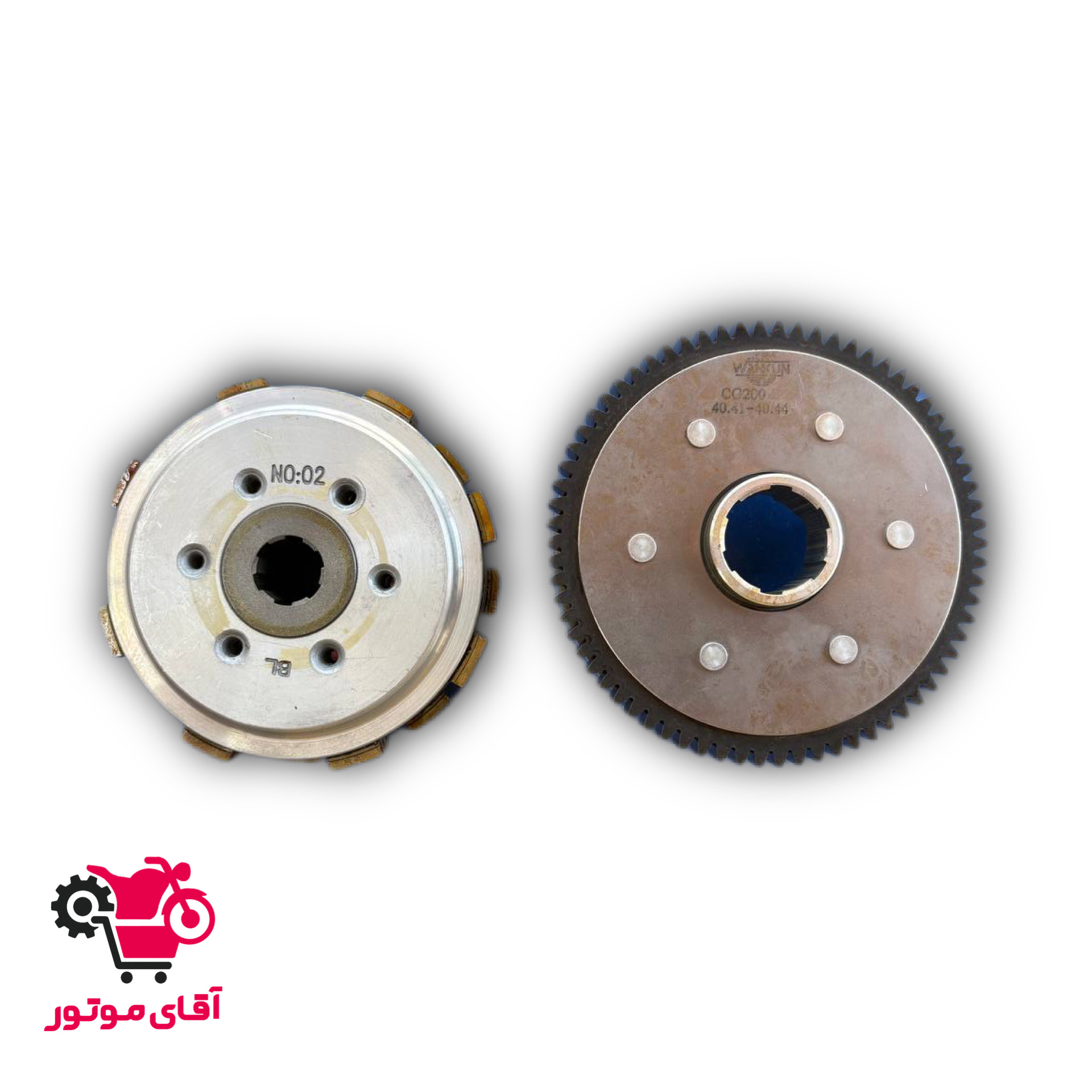 دیسک کلاج و چهارشاخ کلاج(۶پیچ)کامل فابریک تریل جی وای(G,Y)زیپ استار پیشرو